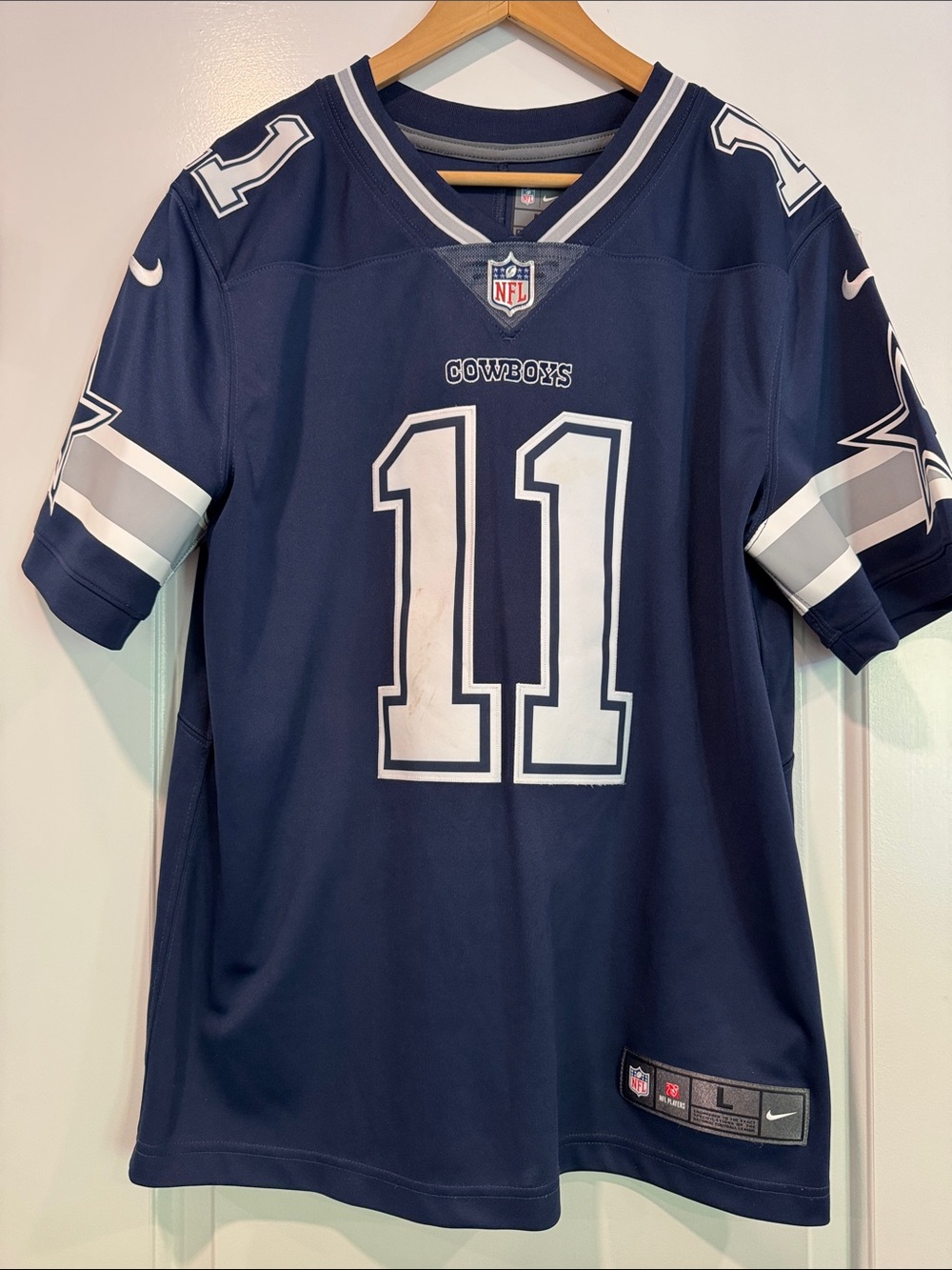 NFL Navy and White Cowboys Parsons #11 Jersey Size Large